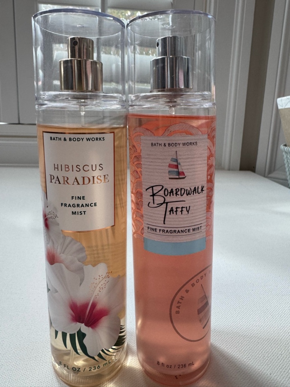 Bath & Body Works fine fragrance mist bundle Hibiscus Paradise & Boardwalk Taffy
